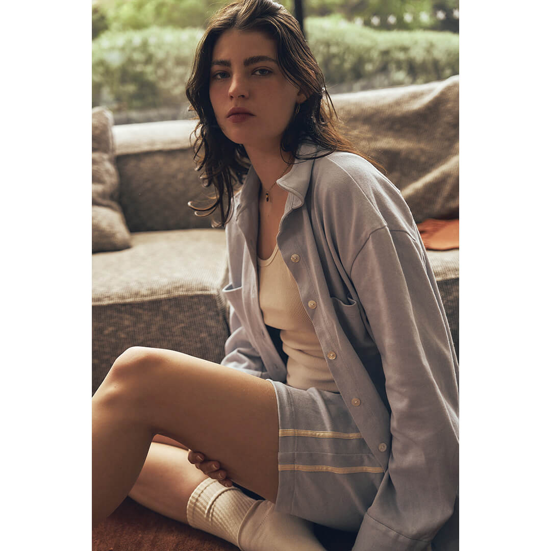 Stripe Travel Short in Sky - campaign