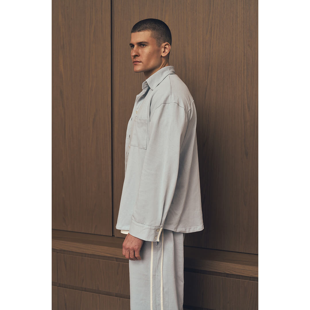 Stripe Travel Button Down - side detail