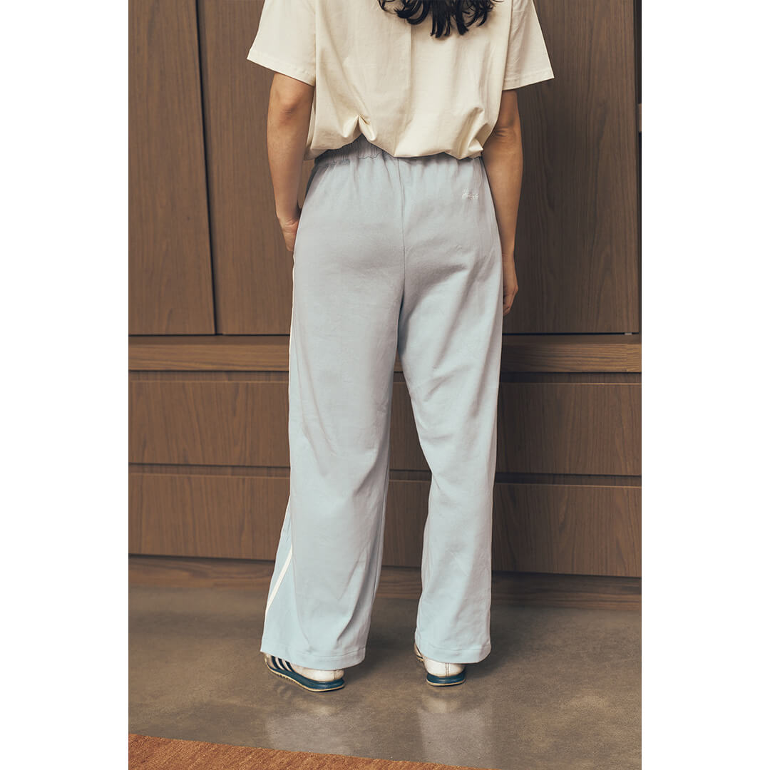 Stripe Travel Pant in Sky - back detail